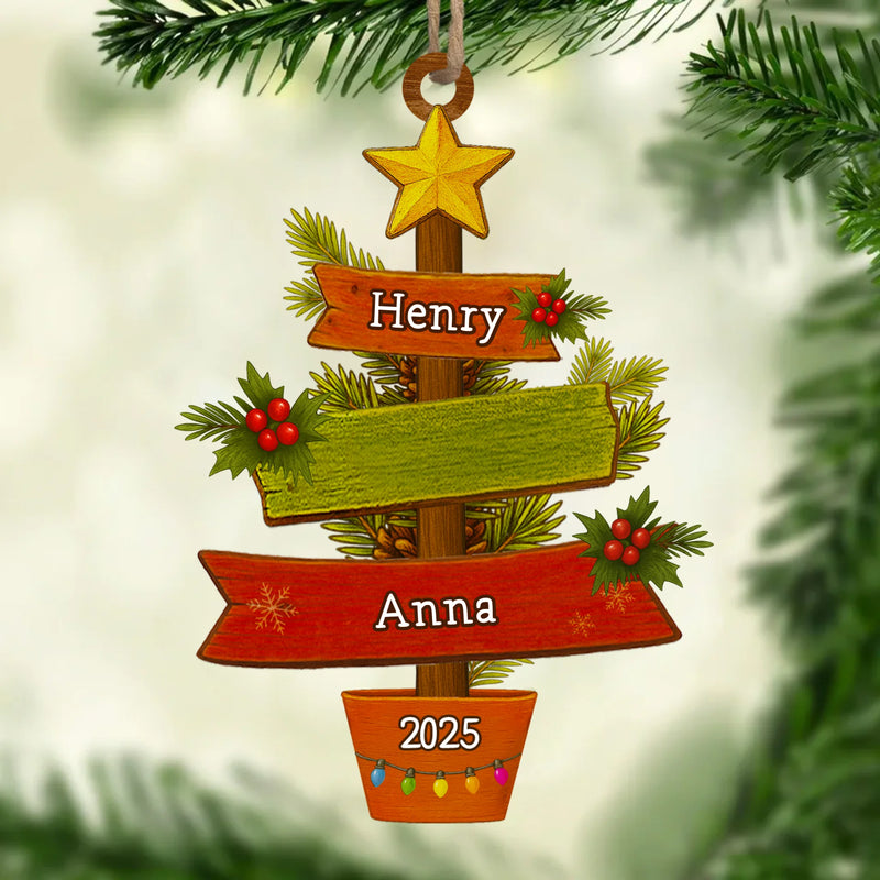 Custom Wood Ornament - Personalized Christmas Birthday Gifts For Mom, Dad, Kids - Spelling Love, Letter By Letter