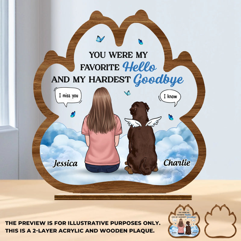 Custom Wood & Acrylic Plaque - Personalized  Pet Memorial Sympathy Gifts For Dogs - Love And Memories Never Fade Away