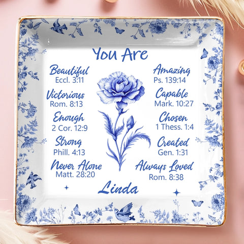 Custom Full-Print Jewelry Dish - Personalized Best Friend Birthday Gifts For Women, Besties, Sisters, BFF - Friends As Bright As Daisies