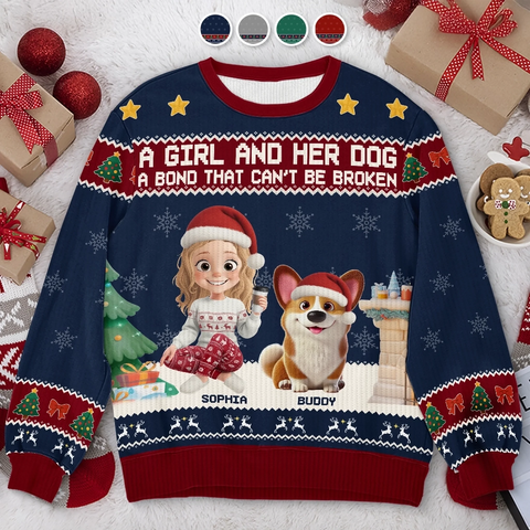 Custom Unisex Ugly Sweatshirt - Personalized  Christmas Birthday Gifts For Dog Cat Lovers, Dog Dad And Mom, Cat Owners - Forever My Fur Family