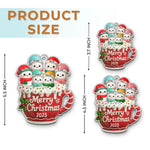 Custom Acrylic Ornament - Personalized Christmas Birthday Gifts For Mom, Dad, Kids - Cocoa Cuddles With Family