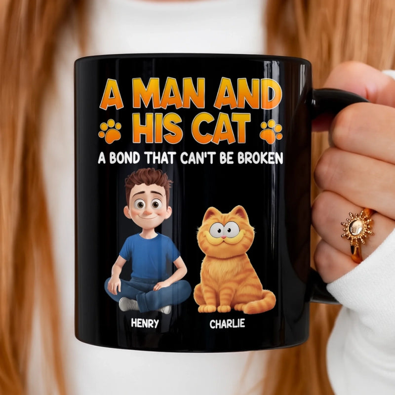 Custom Black Mug - Personalized Birthday Gifts For Cat Lovers, Cat Mom And Dad - Purrfect Bond, Purrfect Love