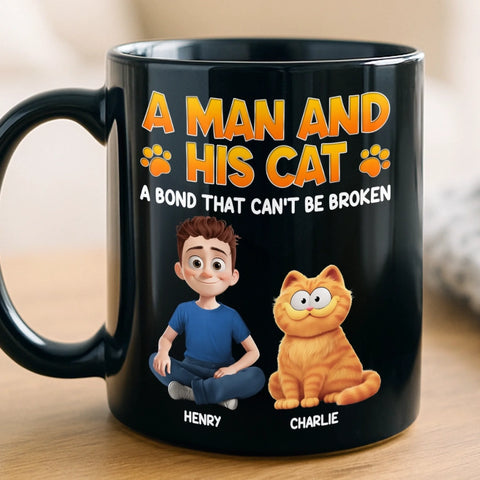 Custom Black Mug - Personalized Birthday Gifts For Cat Lovers, Cat Mom And Dad - Purrfect Bond, Purrfect Love