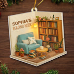 Custom Name Reading Nook Christmas Decor - Personalized Ornament