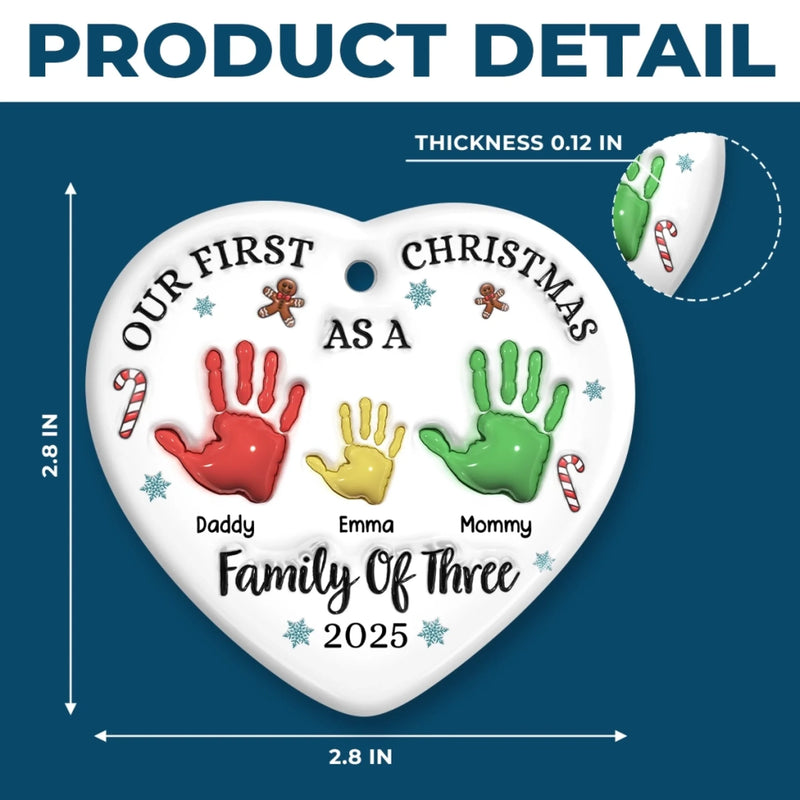 Custom Ceramic Ornament - Personalized Christmas Birthday Gifts For Mom, Dad, Kids - Together We Are Stronger copy