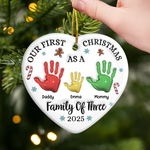 Custom Name First Christmas Family Gifts - Personalized Ceramic Ornament