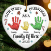 Custom Ceramic Ornament - Personalized Christmas Birthday Gifts For Mom, Dad, Kids - Together We Are Stronger copy