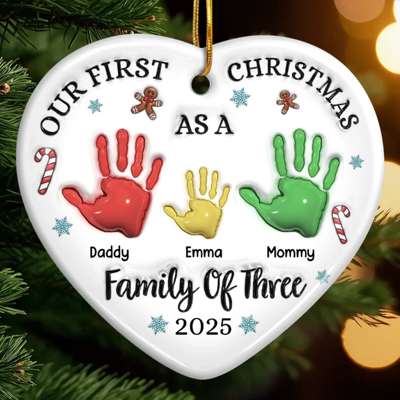 Custom Ceramic Ornament - Personalized Christmas Birthday Gifts For Mom, Dad, Kids - Together We Are Stronger copy