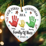 Custom Name First Christmas Family Gifts - Personalized Ceramic Ornament