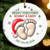 Custom Ceramic Ornament - Personalized Christmas Baby Shower, Gender Reveal Gifts For New Moms, New Dads, New Parents - Welcome To Your Little World