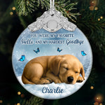 Custom Photo Glass Ornament - Personalized Pet Christmas Memorial Sympathy Gifts For Dogs, Cats - Loyal Friend Loved Beyond Time