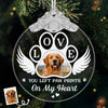 Custom Photo Glass Ornament - Personalized Pet Christmas Memorial Sympathy Gifts For Dogs, Cats - Paws Print Memories In Heart