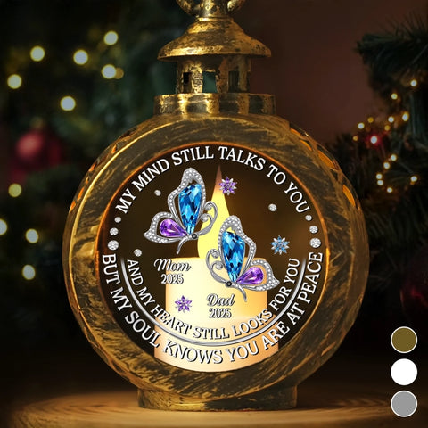 Custom Candlelight Lantern Ornament - Personalized Christmas Memorial Sympathy Gifts For Loss Of Mom, Dad - Forever In Our Hearts Always