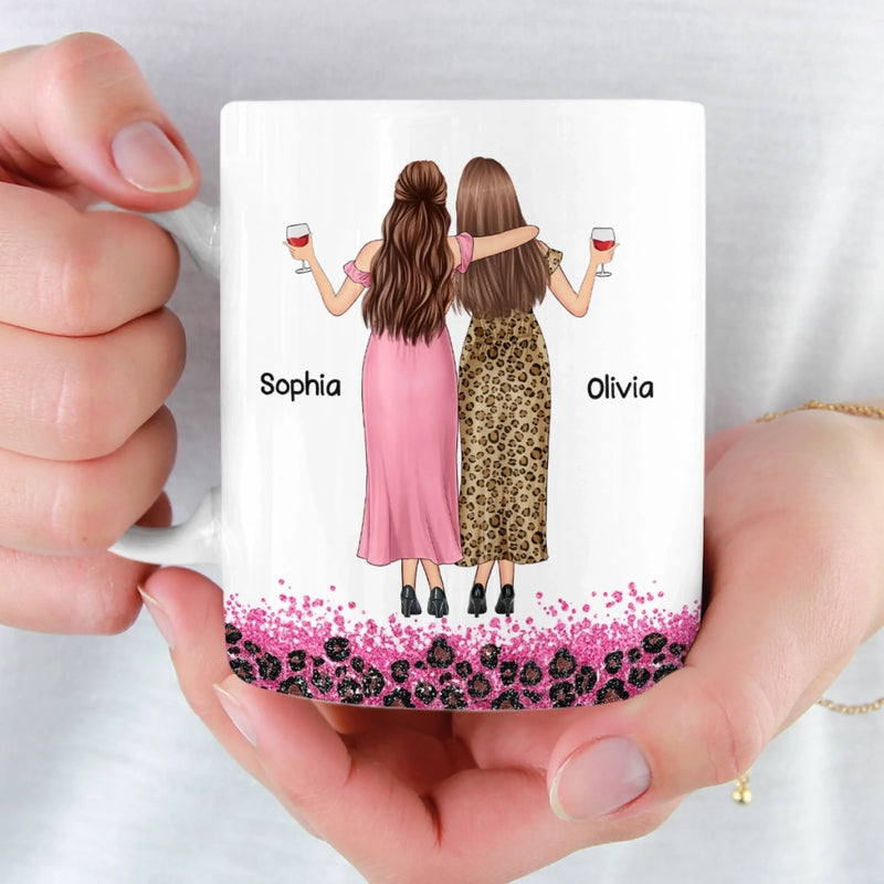 Custom Mug - Personalized Best Friend Christmas Birthday Gifts For Women, Besties, Sisters, BFF - Life Is Better With Besties