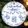 Custom Ceramic Ornament - Personalized Best Friend Christmas Birthday Gifts For Women, Besties, Sisters, BFF - Miles Apart But Always Close At Heart