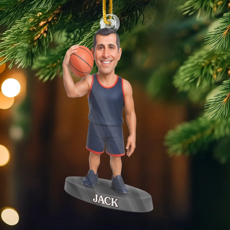 Custom Photo Acrylic Ornament - Personalized Christmas Birthday Sport Gifts For Sports Lovers - Court Conqueror