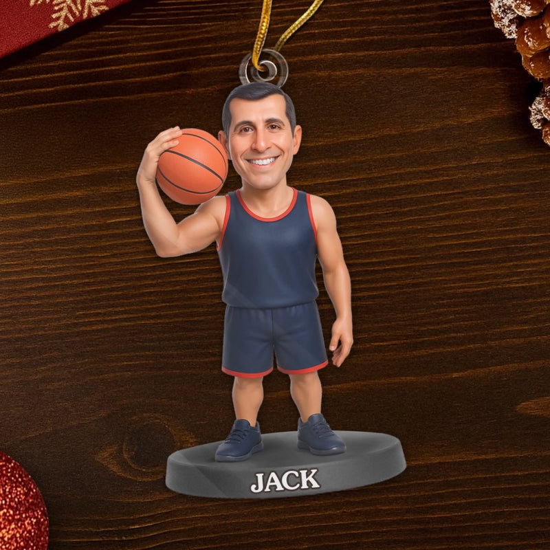 Custom Photo Acrylic Ornament - Personalized Christmas Birthday Sport Gifts For Sports Lovers - Court Conqueror