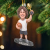 Custom Photo Acrylic Ornament - Personalized Christmas Birthday Sport Gifts For Sports Lovers - Holiday Hustle, Championship Muscle