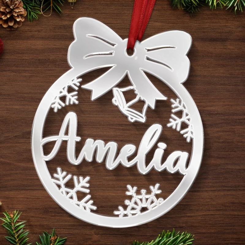 Custom Mirrored Acrylic Ornament - Personalized  Christmas Birthday Gifts For Mom, Dad, Kids - Sparkle Season