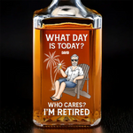Custom Name Funny Retired Gifts for Men - Personalized Whiskey Bottle