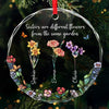 Custom Circle Glass Ornament - Personalized Christmas Best Friend Birthday Gifts For Women, Besties, Sisters, BFF - Sisters By Heart, Friends By Choice