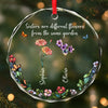Custom Circle Glass Ornament - Personalized Christmas Best Friend Birthday Gifts For Women, Besties, Sisters, BFF - Sisters By Heart, Friends By Choice