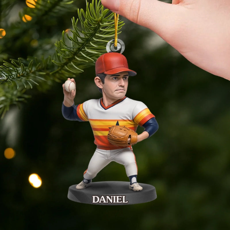 Custom Photo Acrylic Ornament - Personalized Christmas Birthday Sport Gifts For Sports Lovers - Pitcher Of Joy
