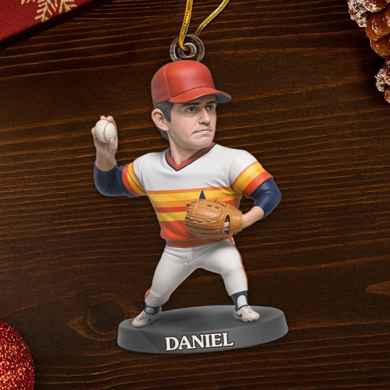 Custom Photo Acrylic Ornament - Personalized Christmas Birthday Sport Gifts For Sports Lovers - Pitcher Of Joy