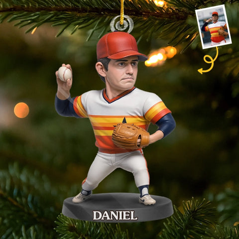 Custom Photo Acrylic Ornament - Personalized Christmas Birthday Sport Gifts For Sports Lovers - Pitcher Of Joy