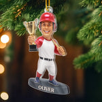 Custom Photo Acrylic Ornament - Personalized Christmas Birthday Sport Gifts For Sports Lovers - Deck The Halls With Baseballs
