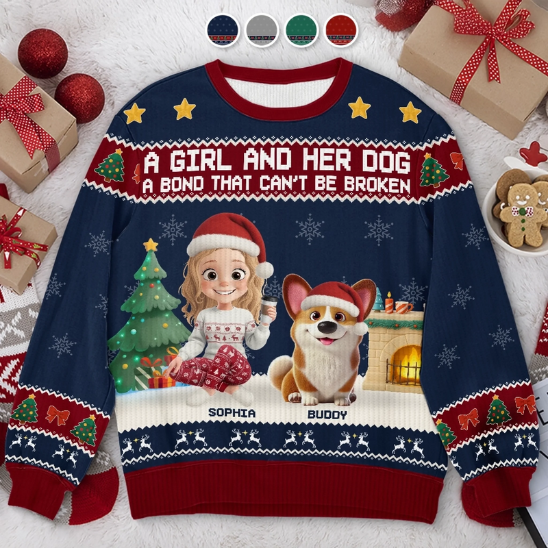 Custom Unisex Ugly Sweatshirt - Personalized  Christmas Birthday Gifts For Dog Cat Lovers, Dog Dad And Mom, Cat Owners - Forever My Fur Family