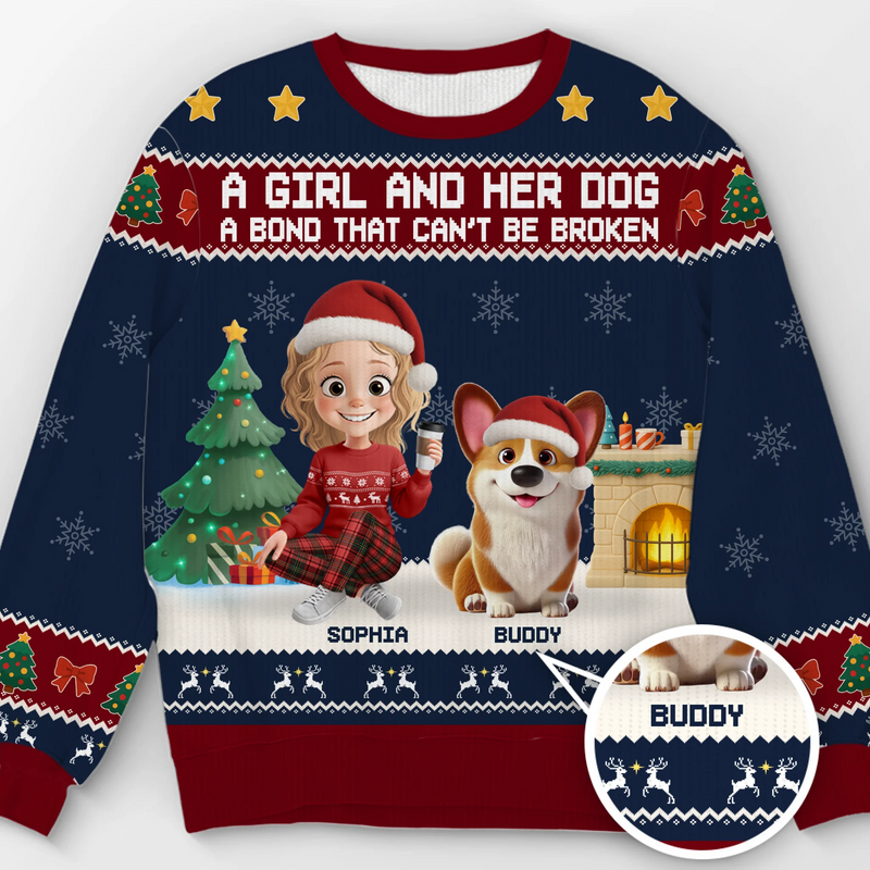 Custom Unisex Ugly Sweatshirt - Personalized  Christmas Birthday Gifts For Dog Cat Lovers, Dog Dad And Mom, Cat Owners - Forever My Fur Family