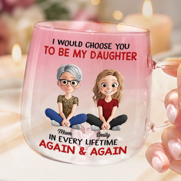 3D Heart Design Drinking Glasses Cup Mug, Blue Gradient