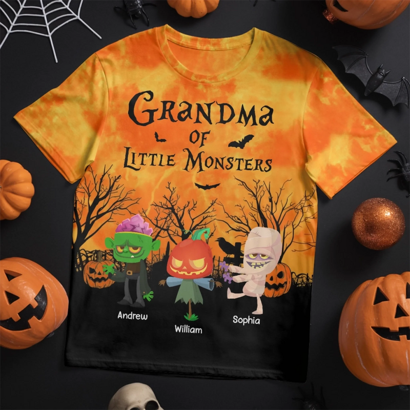 Custom Unisex T-shirt - Personalized Halloween Birthday Gifts For Mom, Grandma - Pumpkin Nights Filled With Laughter
