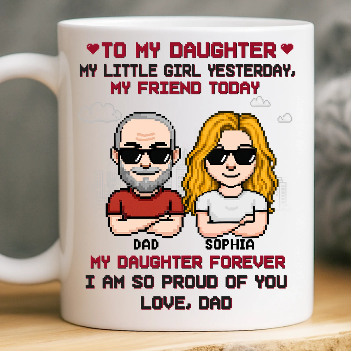 Custom Mug - Personalized Birthday Gifts For Dad, Daughter - Like Father Like Daughter