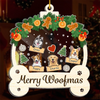 Custom 3 Layers Shaker Ornament - Personalized  Christmas Birthday Gifts For Dog Lovers, Dog Dad And Mom - Woofing You A Merry Holiday