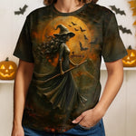 Custom Unisex T-shirt - Personalized Halloween Costume Witchy Gifts For Besties, Sisters, BFF, Family, Yourself - Magic Flows Through My Soul