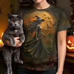 Custom Unisex T-shirt - Personalized Halloween Costume Witchy Gifts For Besties, Sisters, BFF, Family, Yourself - Magic Flows Through My Soul