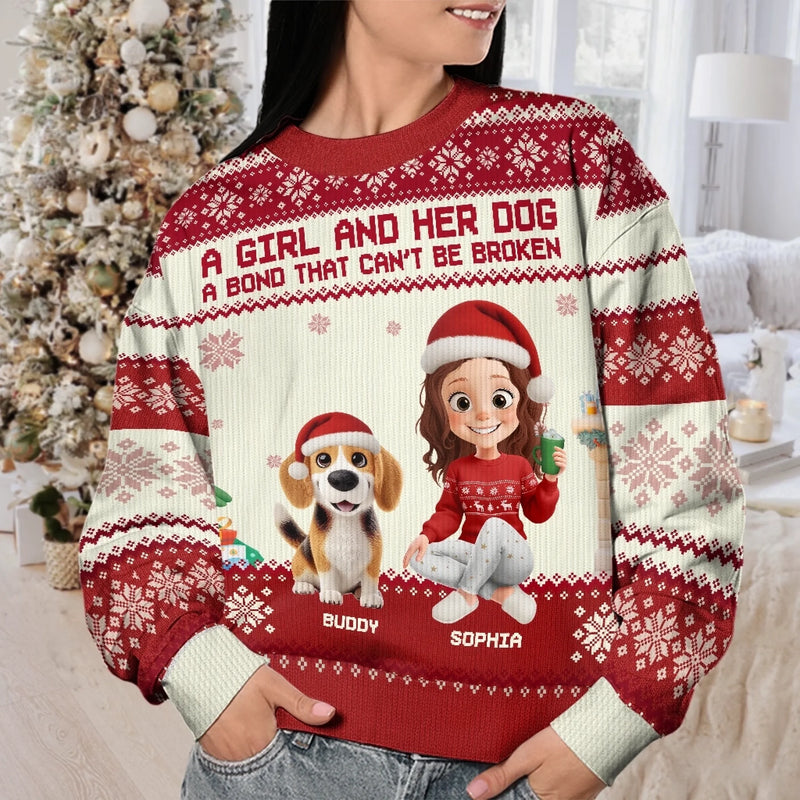Custom Unisex Ugly Sweatshirt - Personalized  Christmas Birthday Gifts For Dog Cat Lovers, Dog Dad And Mom, Cat Owners - Life Is Better With My Fur Babies