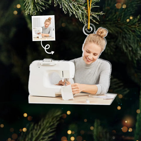 Custom Photo Acrylic Ornament - Personalized Christmas Birthday Gifts For Besties, Sisters, BFF, Family, Yourself - My Time My Happy Space