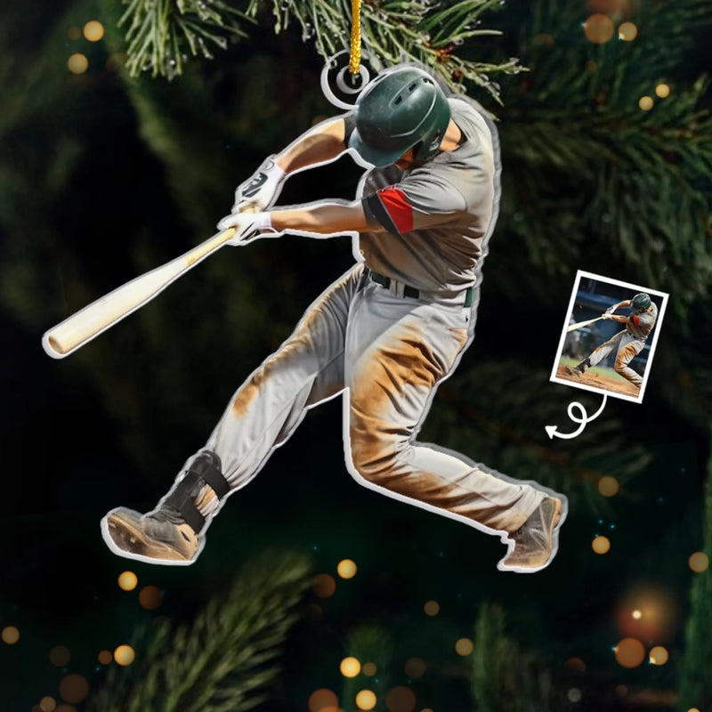Custom Photo Baseball Acrylic Ornament - Personalized Christmas Birthday Gifts For Besties, Sisters, BFF, Family, Yourself - Chasing Joy One Game At A Time