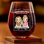 Custom Wine Glass - Personalized Best Friend Birthday Gifts For Women, Besties, Sisters, BFF - Together We Shine Brighter