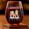 Custom Wine Glass - Personalized Best Friend Birthday Gifts For Women, Besties, Sisters, BFF - Together We Shine Brighter