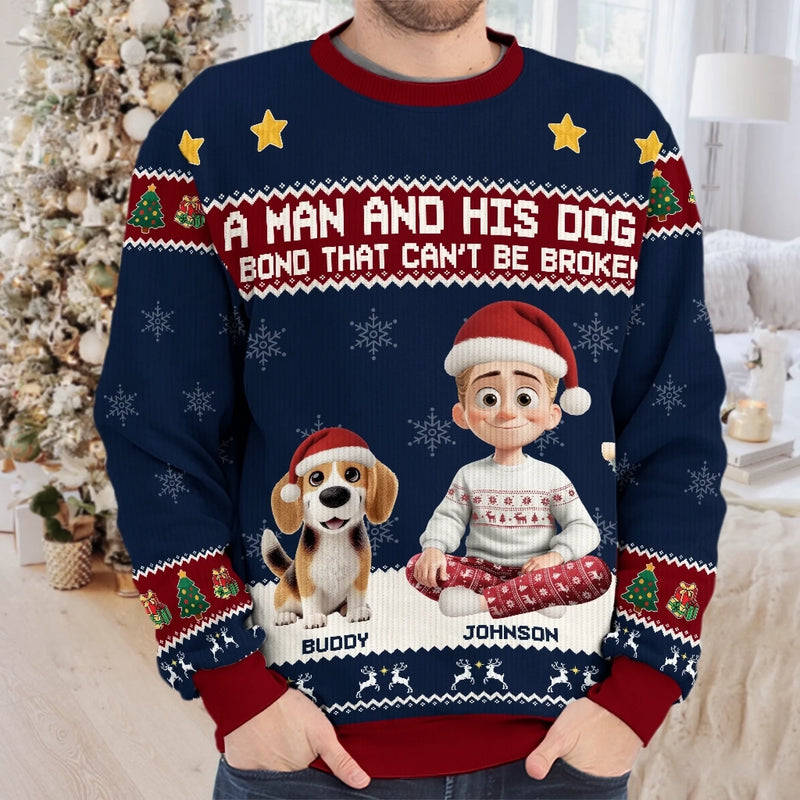 Custom Unisex Ugly Sweatshirt - Personalized  Christmas Birthday Gifts For Dog Cat Lovers, Dog Dad And Mom, Cat Owners - Santa Paws Approved