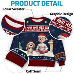 Custom Unisex Ugly Sweatshirt - Personalized  Christmas Birthday Gifts For Dog Cat Lovers, Dog Dad And Mom, Cat Owners - Santa Paws Approved