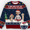 Custom Unisex Ugly Sweatshirt - Personalized  Christmas Birthday Gifts For Dog Cat Lovers, Dog Dad And Mom, Cat Owners - Santa Paws Approved