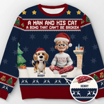 Custom Unisex Ugly Sweatshirt - Personalized  Christmas Birthday Gifts For Dog Cat Lovers, Dog Dad And Mom, Cat Owners - Santa Paws Approved