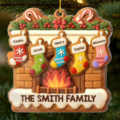 Custom Acrylic Ornament - Personalized Christmas Birthday Gifts For Mom, Dad, Kids - Home Is Our Christmas Heart