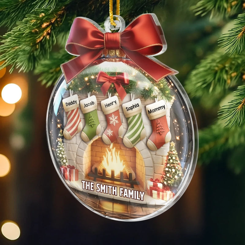 Custom Acrylic Ornament - Personalized Christmas Birthday Gifts For Mom, Dad, Kids - Family Love, Christmas Joy