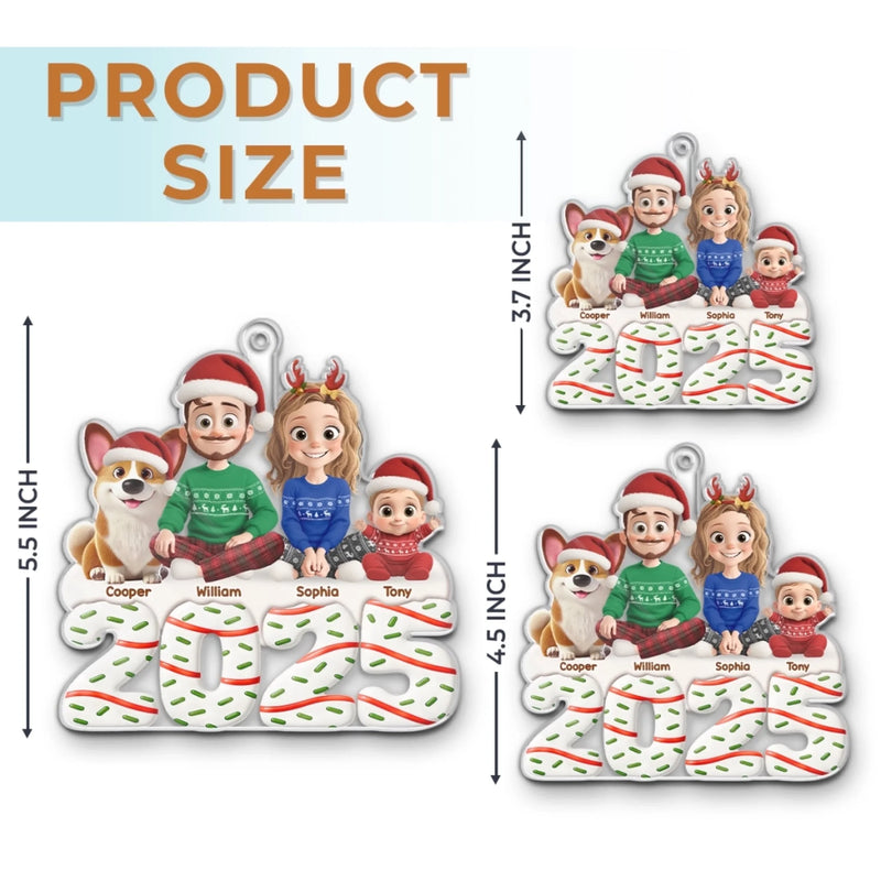 Custom Acrylic Ornament - Personalized Christmas Birthday Gifts For Family, Dog Cat Lovers - Happiness Baked Into Every Moment